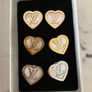 Heart shaped stud earrings